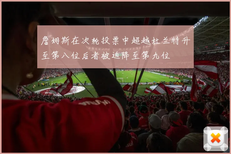 詹姆斯在次轮投票中超越杜兰特升至第八位后者被迫降至第九位